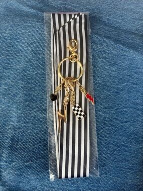 Bag Charm Keychain Lightening Bolt & Twilly